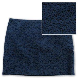 Club Monaco Dark Blue Micro Mini Skirt with Paisley 3D Textured